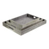 Serving Tray Cowhide Gray Rectangle MDF 46x36