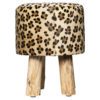 Stool Cowhide Colored Leather / fur 31.5x31.5x42cm 8716522082265 Mars & More