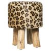 Stool Cowhide Colored Leather / fur 31.5x31.5x42cm 8716522082265 Mars & More