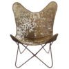 Chair Cowhide Brown Leather / fur 80x75x90cm 8716522044652 Mars & More