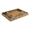 Serving Tray Cowhide Brown Rectangle MDF 46x36