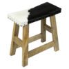 Bench Cowhide Black and White Leather / fur 45x26x46cm 8716522086263 Mars & More