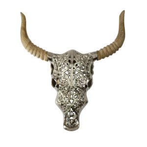 Skull Bull Colored Aluminium 44x40x8cm