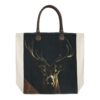 Shopper Deer Canvas Black Cotton 40x44x12cm 8716522066548 Mars & More