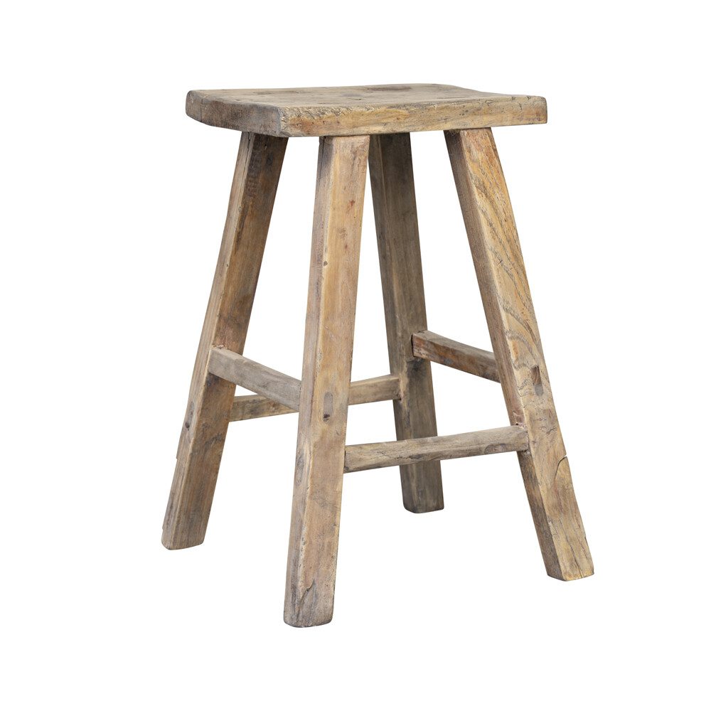 Stool Colored Rectangle Wood 30x20x50cm 8716522078657 Mars & More