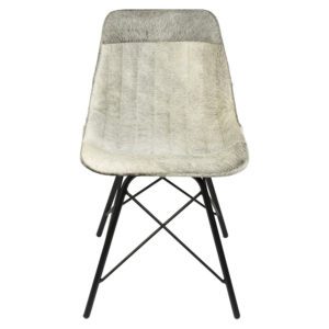 Chair Cowhide Gray Leather / fur 50x53x79cm