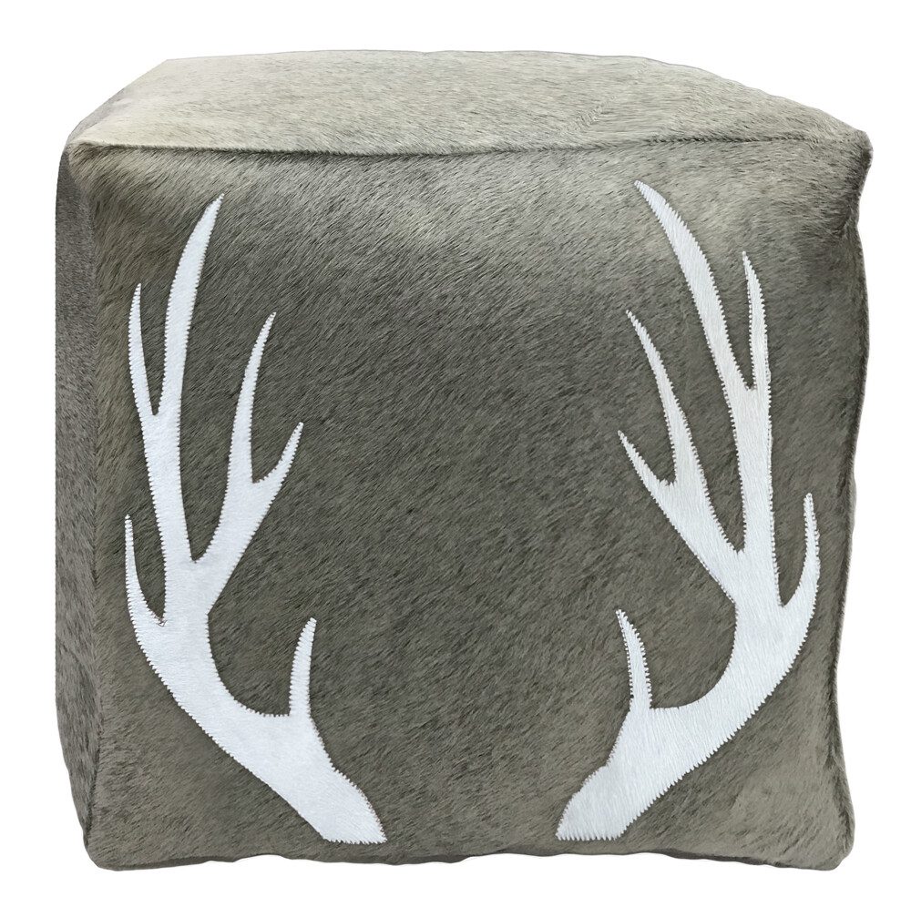 Antler Cowhide Gray Square Natural 45x45x45cm 8716522089585 Mars & More