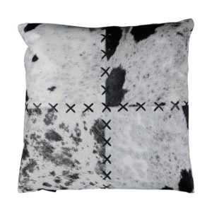 Cushion Cowhide  Black   Cotton 45x45x15cm